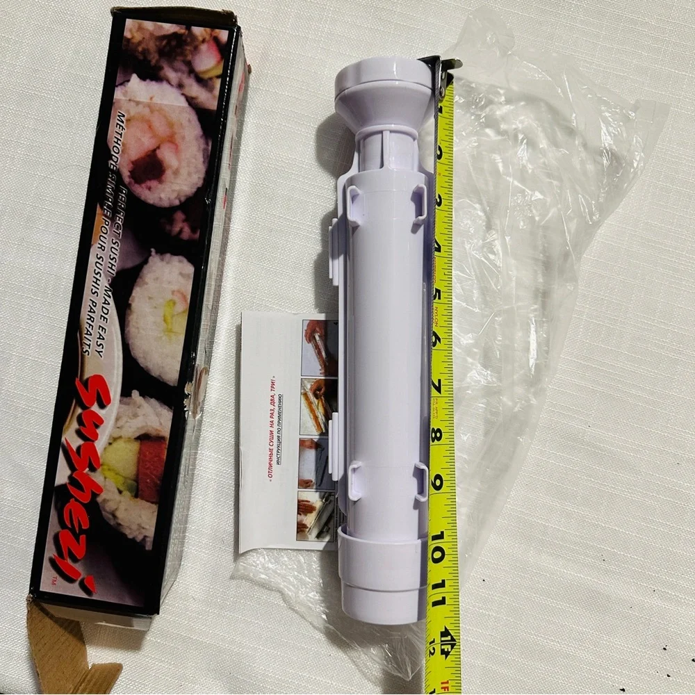 NEW Professional Sushi Mold Maker Roller & 6-Piece Wooden Spoon Utensil set